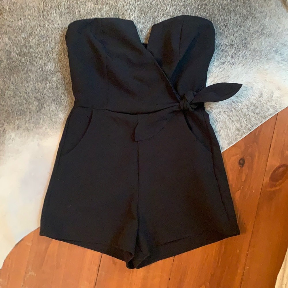 Strapless Black Romper
